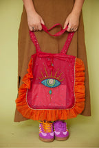 Evil Eye Pink Organza Bag