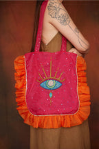 Evil Eye Pink Organza Bag