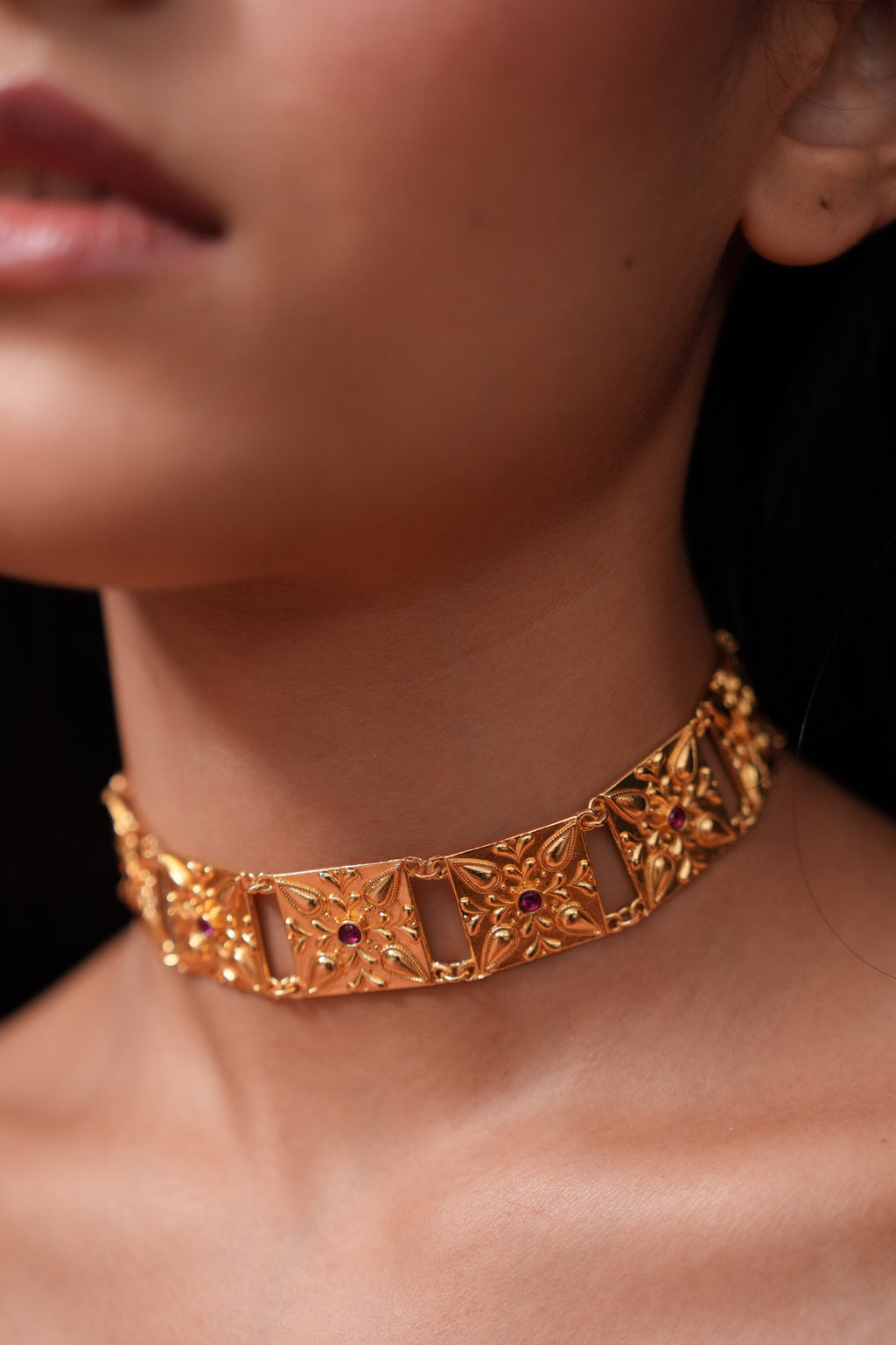 Phool Choker (Pink stones)