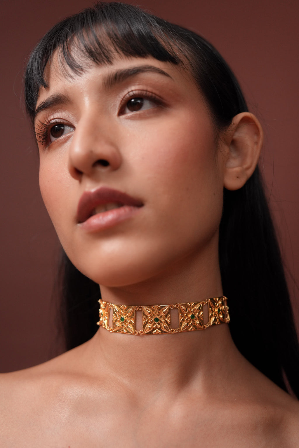 Phool Choker (Green stones)