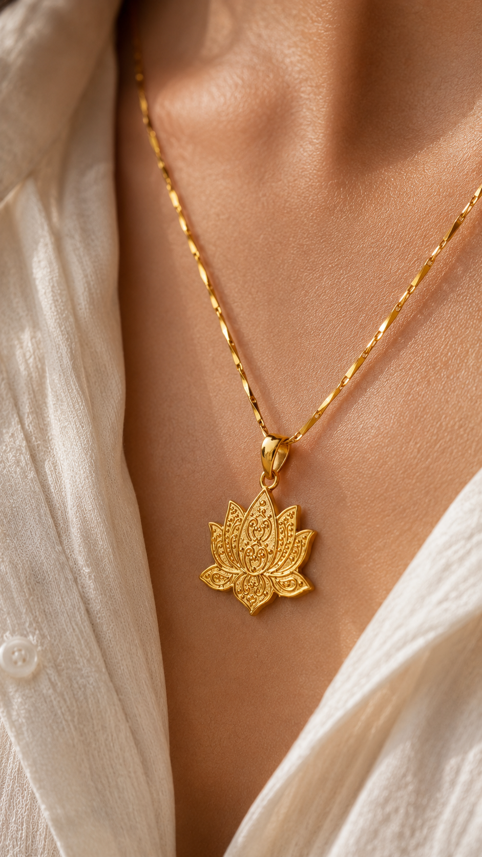 Lotus Pendant (With Chain)