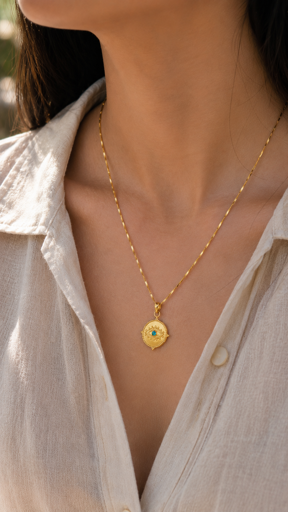 Evil Eye Pendant (With Chain)