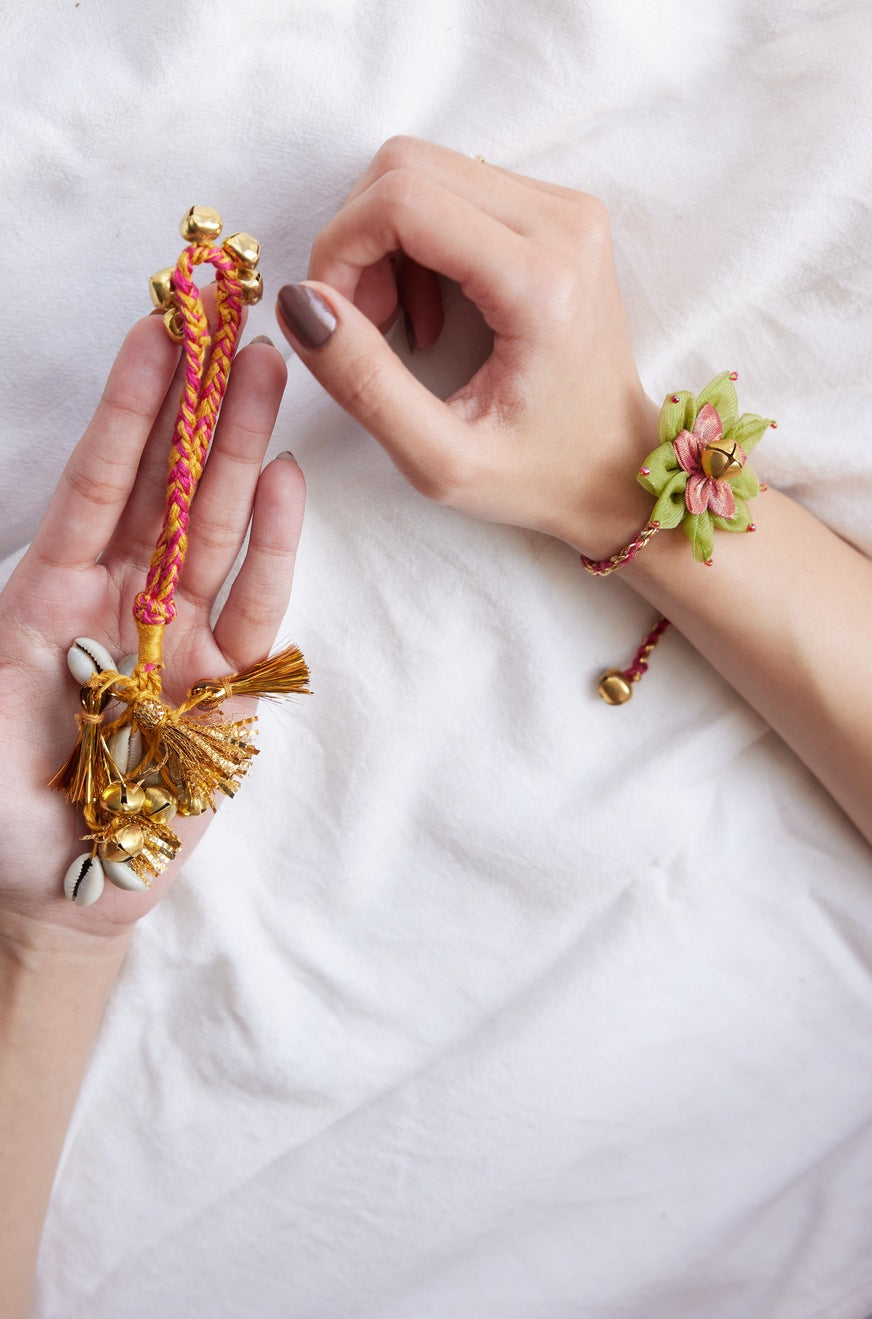 Phool Ghunghro Lumba Rakhi - Set of Two