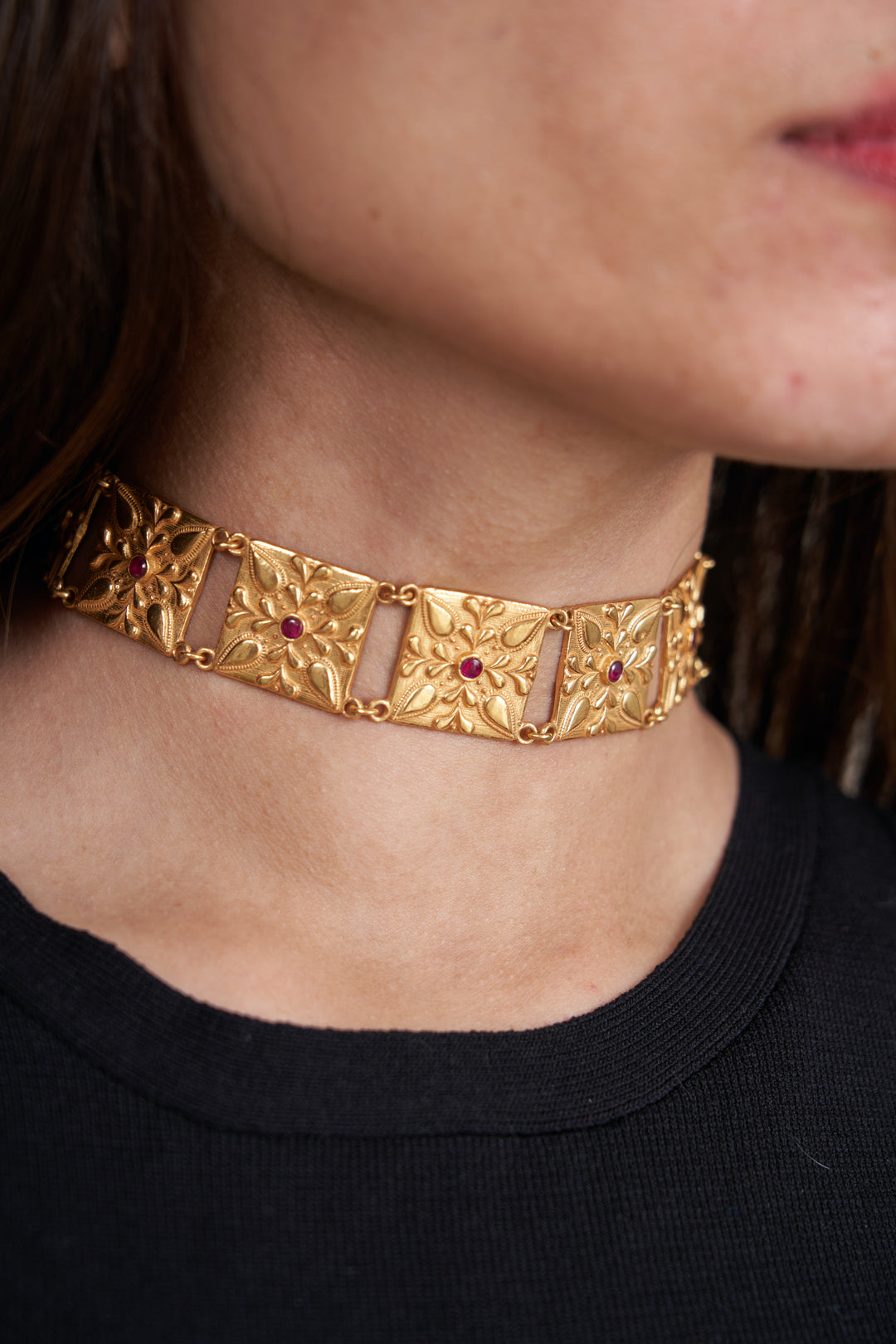 
                  
                    Phool Choker (Pink stones)
                  
                