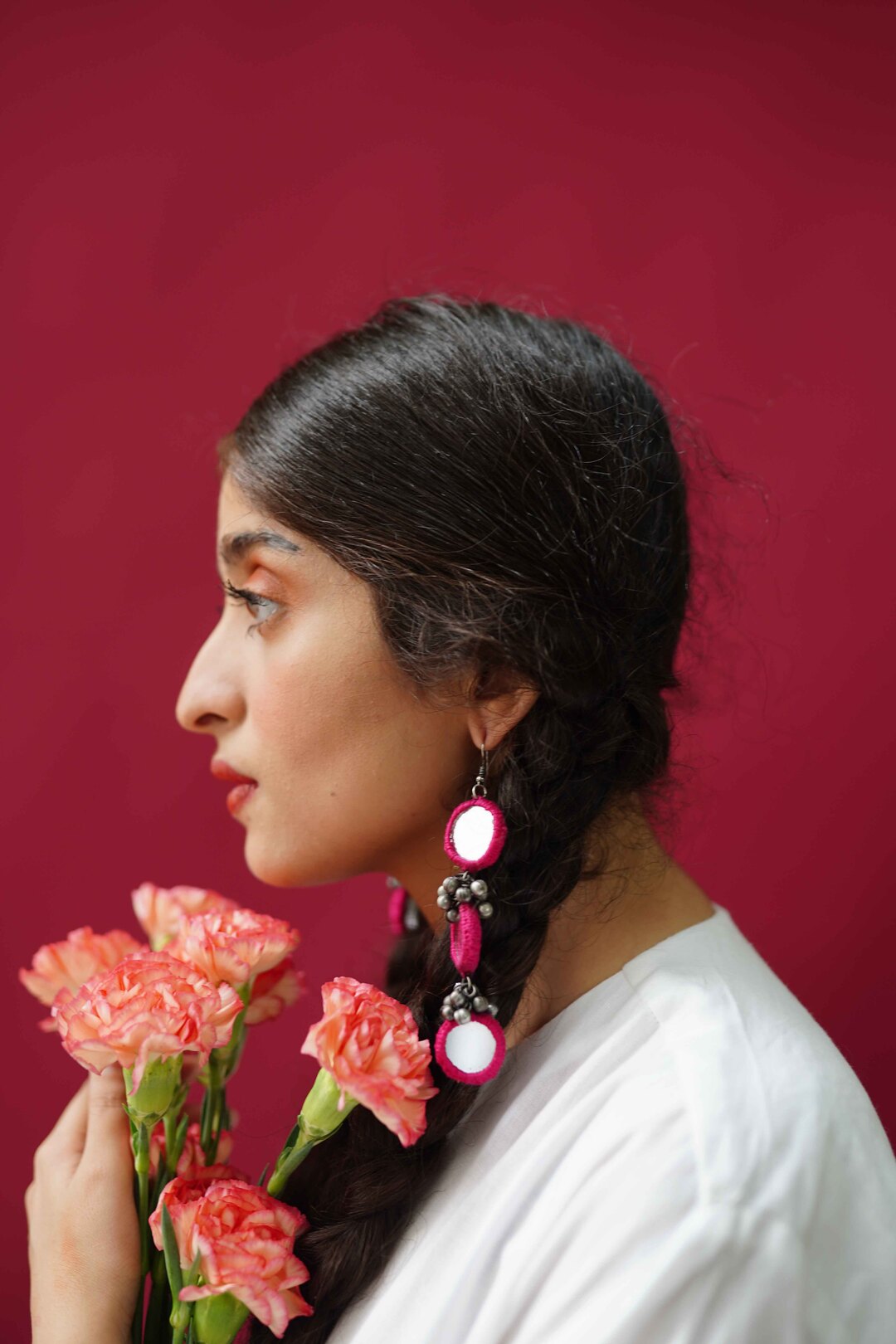 Aaina Earrings (Pink)