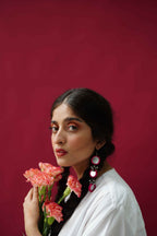 Aaina Earrings (Pink)