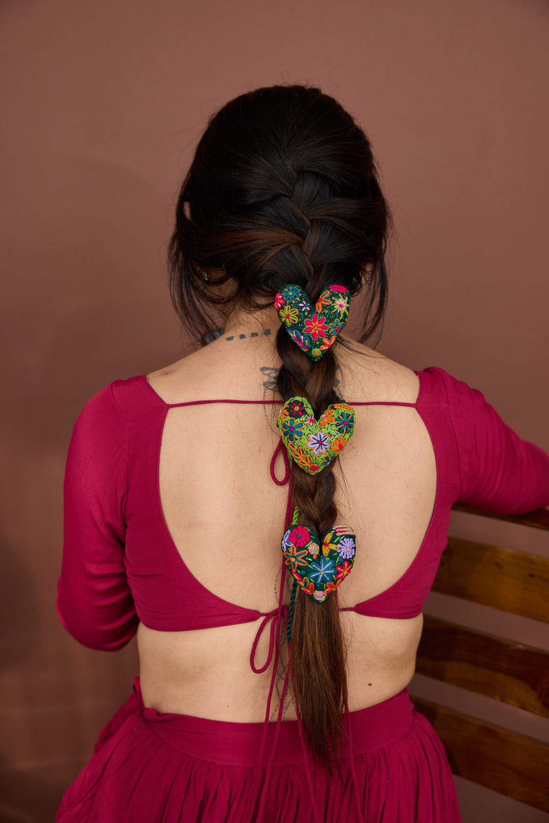 Rangeen Hair Tie (Set of 3 Hearts)