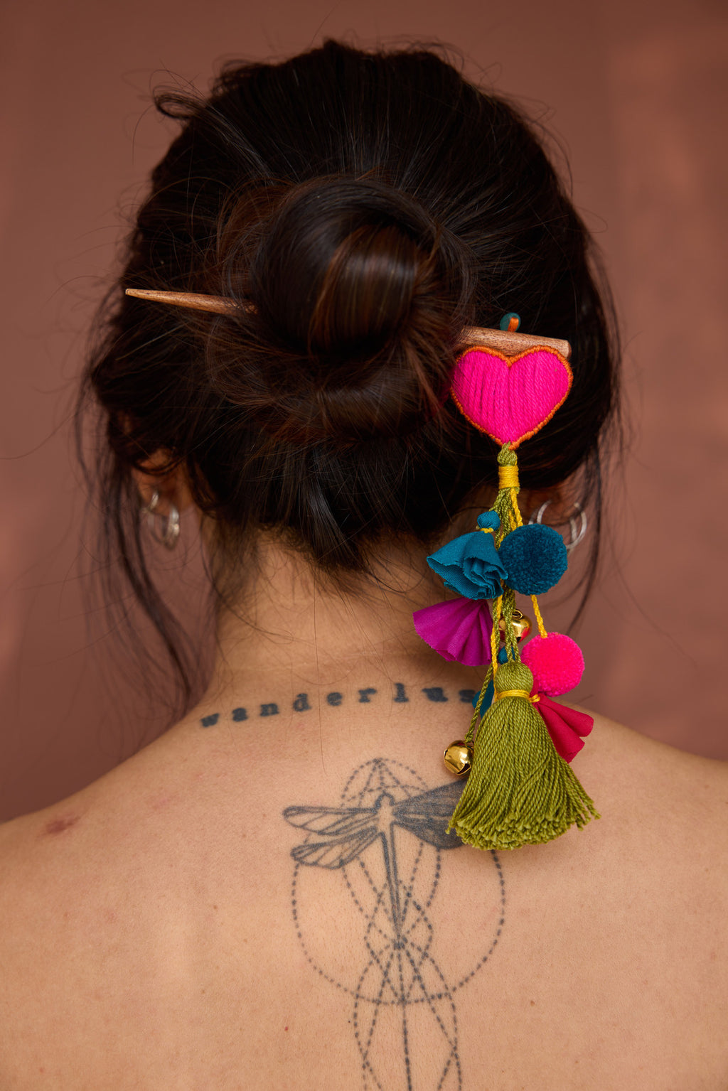 Vibrant Dil Pom Pom Bun Stick