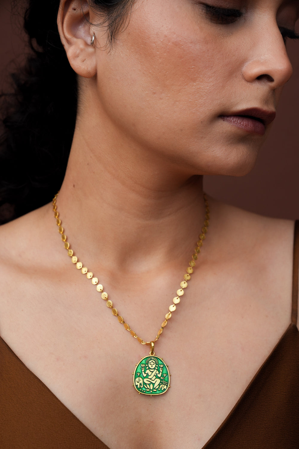 Lakshmi Pendant (Green)