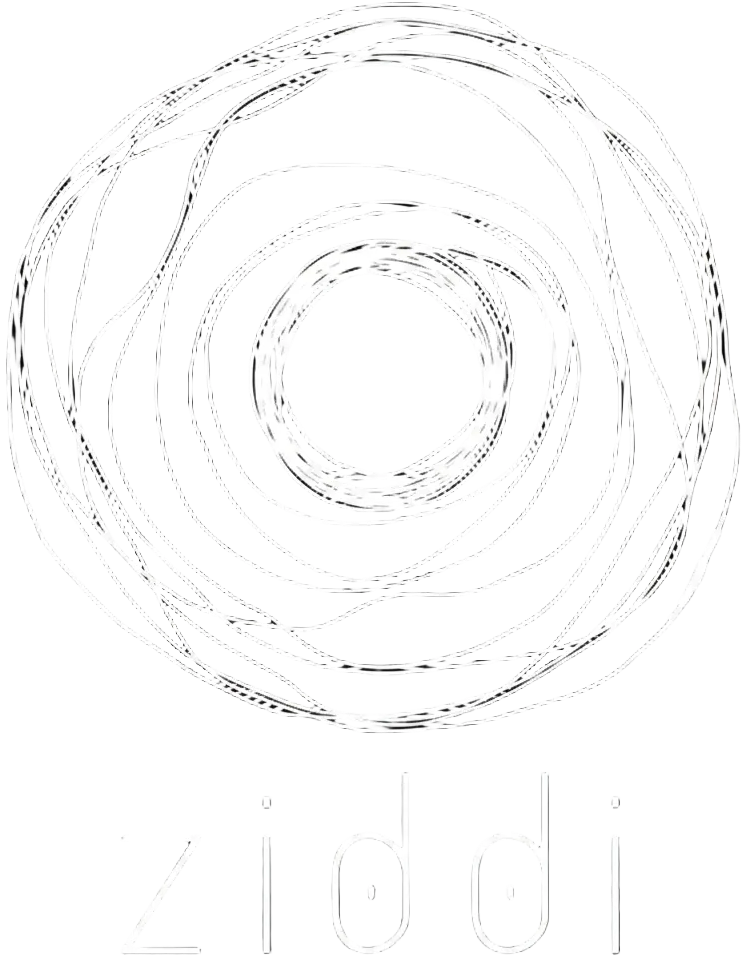 White circular design ziddi brand logo