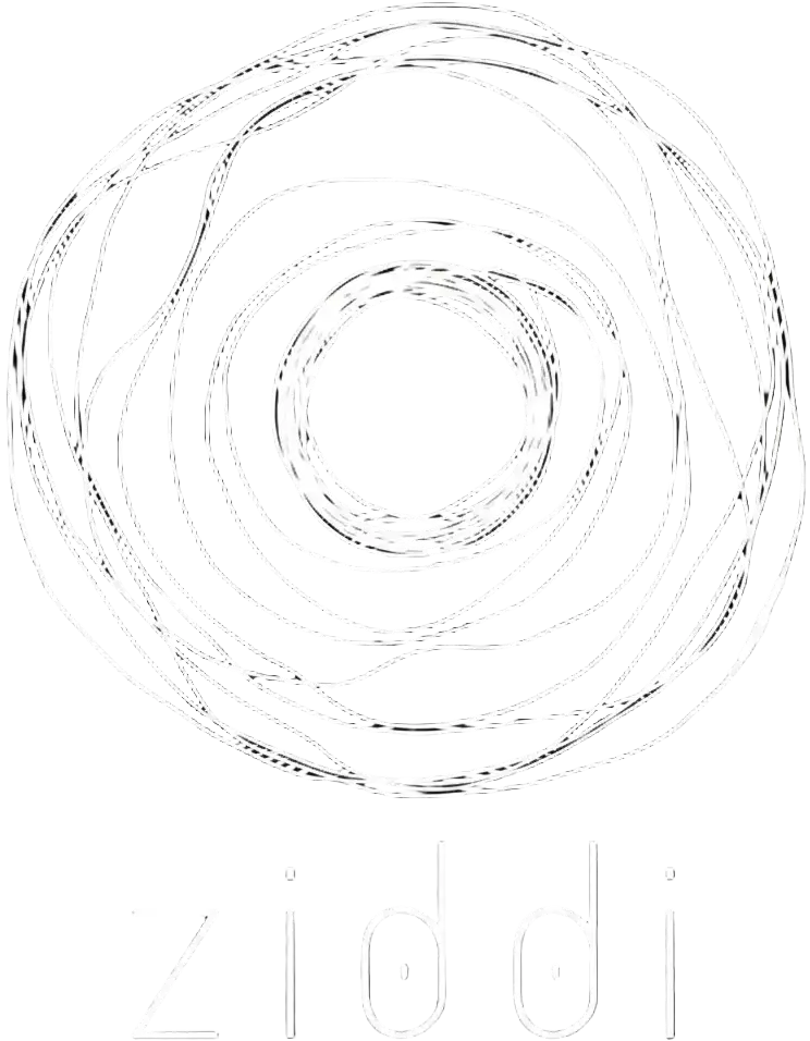 White circular design ziddi brand logo