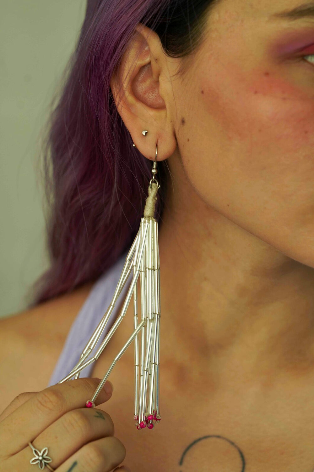 White Icicle Earring